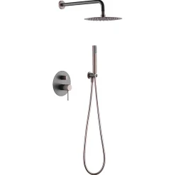 Colonne De Douche Encastrable|Imex Colonne de Douche Encastrée Anti-Calcaire Gris et Champagne LINE GPD038/GC