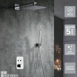 Imex Colonne de Douche Encastrée Thermostatique Anti-Calcaire Chrome MADEIRA GTM021