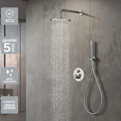 Imex Colonne de Douche Encastrée Anti-Calcaire Niquel Brossé MONZA GPM039/NQ