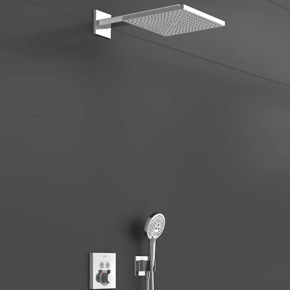 Hansgrohe Colonne de douche encastrée thermostatique ShowerSelect Square chromé