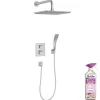 Colonne De Douche Encastrable|Jacob Delafon Colonne de douche encastrée thermostatique Modulo tête carrée + nettoyant