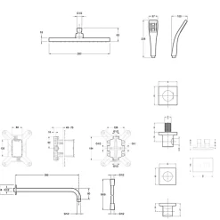 Colonne De Douche Encastrable|Jacob Delafon Colonne de douche encastrée thermostatique Modulo tête carrée + nettoyant