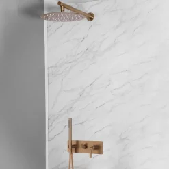Essebagno Colonne de douche encastrée mécanique cuivre brossé Molette