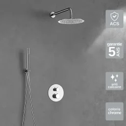 Imex Colonne de Douche Encastrée Thermostatique Anti-Calcaire Chrome MONZA GTD038