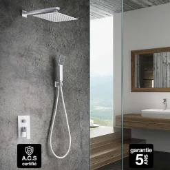Imex Colonne de Douche Encastrée Anti-Calcaire Blanc Mat DUBLIN GPE006/BL