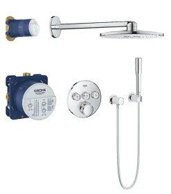 Colonne De Douche Encastrable|Grohe Colonne de douche encastrée thermostatique Grotherm SmartControl Douchette Euphoria Stick chromé