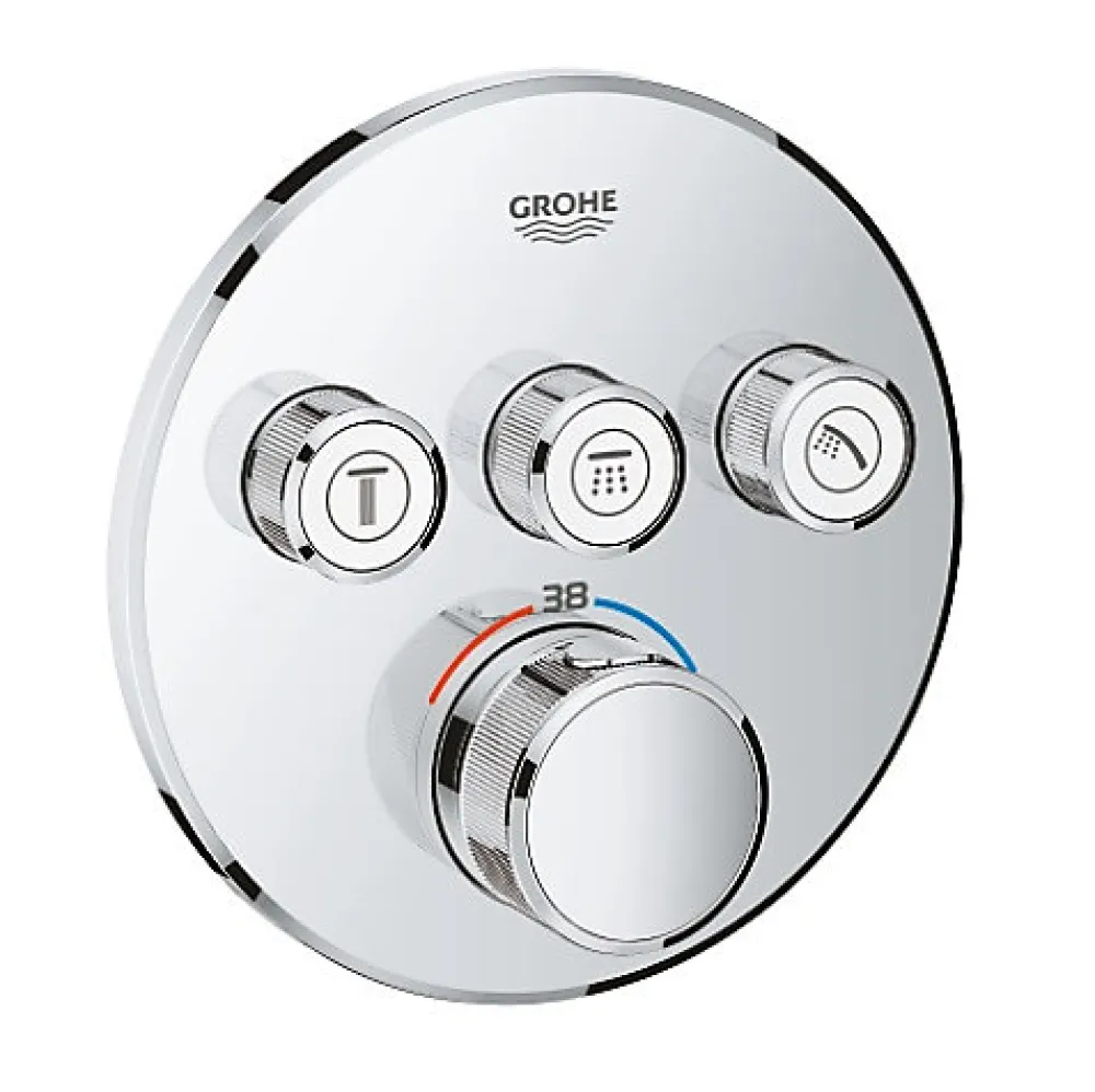 Colonne De Douche Encastrable|Grohe Colonne de douche encastrée thermostatique Grotherm SmartControl Douchette Euphoria Stick chromé