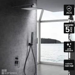 Imex Colonne de Douche Encastrée Anti-Calcaire Noir Mat SUECIA BDC032-6NG