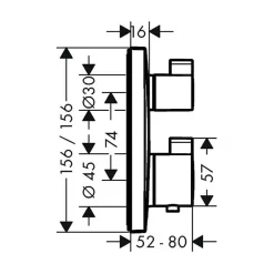 Hansgrohe Colonne de douche encastrée thermostatique Ecostat Square chromé