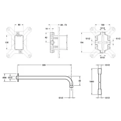 Jacob Delafon Colonne de douche encastrée thermostatique Modulo rond
