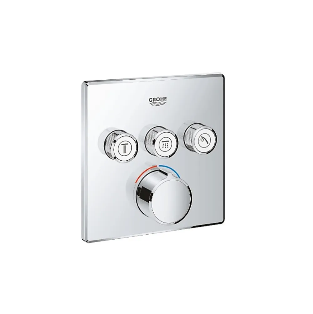 Colonne De Douche Encastrable|Grohe Colonne de douche encastrée thermostatique Grotherm SmartControl Douchette Euphoria Cube chromé