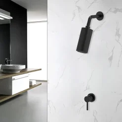 Colonne De Douche Encastrable|Bellegno Colonne de douche encastrée thermostatique MINIMALISTA noir mat