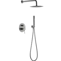 Colonne De Douche Encastrable|Imex Colonne de Douche Encastrée Anti-Calcaire Nickel Brossé LINE GPD038/NQ