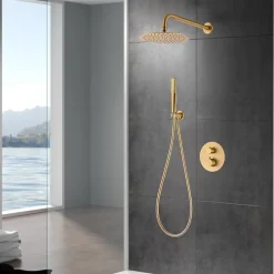 Imex Colonne de Douche Encastrée Thermostatique Anti-Calcaire Or Brossé NAPOLES GTN047/OC