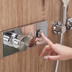 Jacob Delafon Colonne de douche encastrée thermostatique Grands Boulevards ronde chromée
