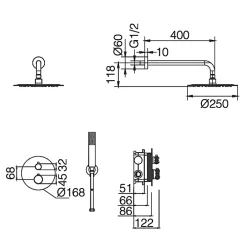 Colonne De Douche Encastrable|Imex Colonne de Douche Encastrée Thermostatique Anti-Calcaire Chrome NAPOLES GTN047