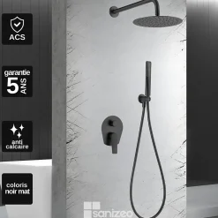 Colonne De Douche Encastrable|Imex Colonne de Douche Encastrée Anti-Calcaire Noir Mat DELOS GPD055/NG