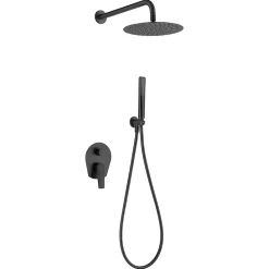 Colonne De Douche Encastrable|Imex Colonne de Douche Encastrée Anti-Calcaire Noir Mat DELOS GPD055/NG