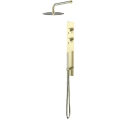Colonne De Douche Encastrable|Bellegno Colonne de douche encastrée thermostatique PURA or brossé