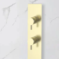Colonne De Douche Encastrable|Bellegno Colonne de douche encastrée thermostatique PURA or brossé