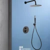 Colonne De Douche Encastrable|Imex Colonne de Douche Encastrée Thermostatique Anti-Calcaire Noir Mat GENOVA GTG053/NG