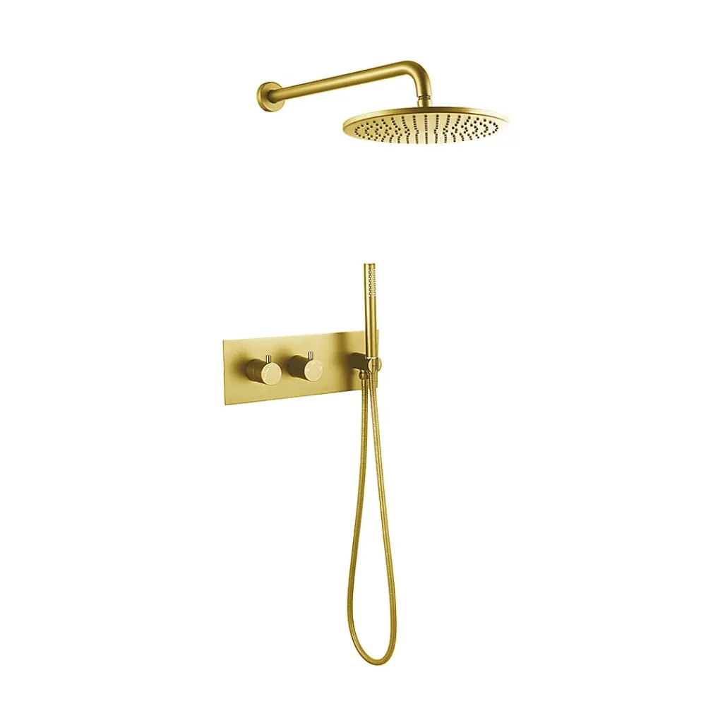 Bellegno Colonne de douche encastrée thermostatique CORPOSA or brossé