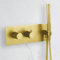 Bellegno Colonne de douche encastrée thermostatique CORPOSA or brossé