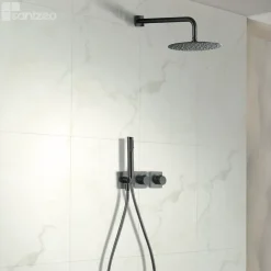 Imex Colonne de Douche Encastrée Thermostatique Anti-Calcaire Black Gun Métal TIBET GTT054/BGM