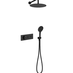 Colonne De Douche Encastrable|Jacob Delafon Colonne de douche encastrée thermostatique Grands Boulevards ronde noire mate