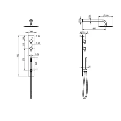 Colonne De Douche Encastrable|Bellegno Colonne de douche encastrée thermostatique PURA cuivre brossé