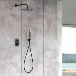 Colonne De Douche Encastrable|Imex Colonne de Douche Encastrée Anti-Calcaire Noir Mat OLIMPO GPC033/NG