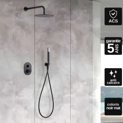 Colonne De Douche Encastrable|Imex Colonne de Douche Encastrée Anti-Calcaire Noir Mat OLIMPO GPC033/NG