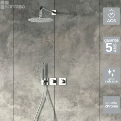 Colonne De Douche Encastrable|Imex Colonne de Douche Encastrée Thermostatique Anti-Calcaire Chrome TIBET GTT054
