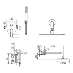 Imex Colonne de Douche Encastrée Anti-Calcaire Chrome DELOS GPD055