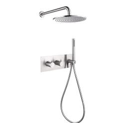 Colonne De Douche Encastrable|Bellegno Colonne de douche encastrée thermostatique CORPOSA acier brossé