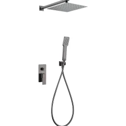 Colonne De Douche Encastrable|Imex Colonne de Douche Encastrée Anti-Calcaire Black Gun Métal PISA GPP048/BGM