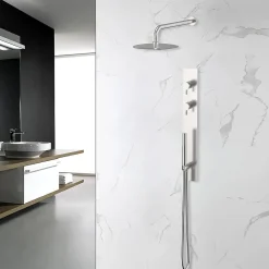 Bellegno Colonne de douche encastrée thermostatique PURA acier brossé