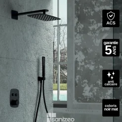 Imex Colonne de Douche Encastrée Anti-Calcaire Noir Mat HIDRA GPH035/NG
