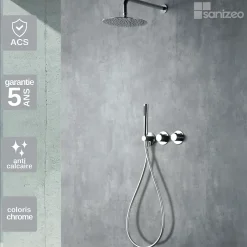 Imex Colonne de Douche Encastrée Thermostatique Anti-Calcaire Chrome ASSEN GTA052