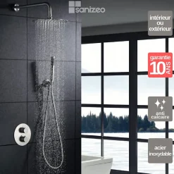 Imex Colonne de Douche Encastrée Thermostatique Acier Inoxydable Intérieur / Extérieur MOSCU GTK034
