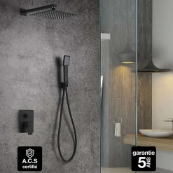 Imex Colonne de Douche Encastrée Anti-Calcaire Noir Mat DUBLIN GPE006/NG