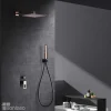 Imex Colonne de Douche Encastrée Anti-Calcaire Noir Mat et Or Rose Cuivré SUECIA BDC032-6NOR