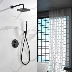 Colonne De Douche Encastrable|Imex Colonne de Douche Encastrée Thermostatique Anti-Calcaire Noir Mat MONZA GTM039/NG