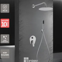 Imex Colonne de Douche Encastrée Anti-Calcaire Acier Inoxydable DELOS GPD055/AC