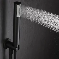 Colonne De Douche Encastrable|Imex Colonne de Douche Encastrée Anti-Calcaire Noir Mat LINE GPD038/NG