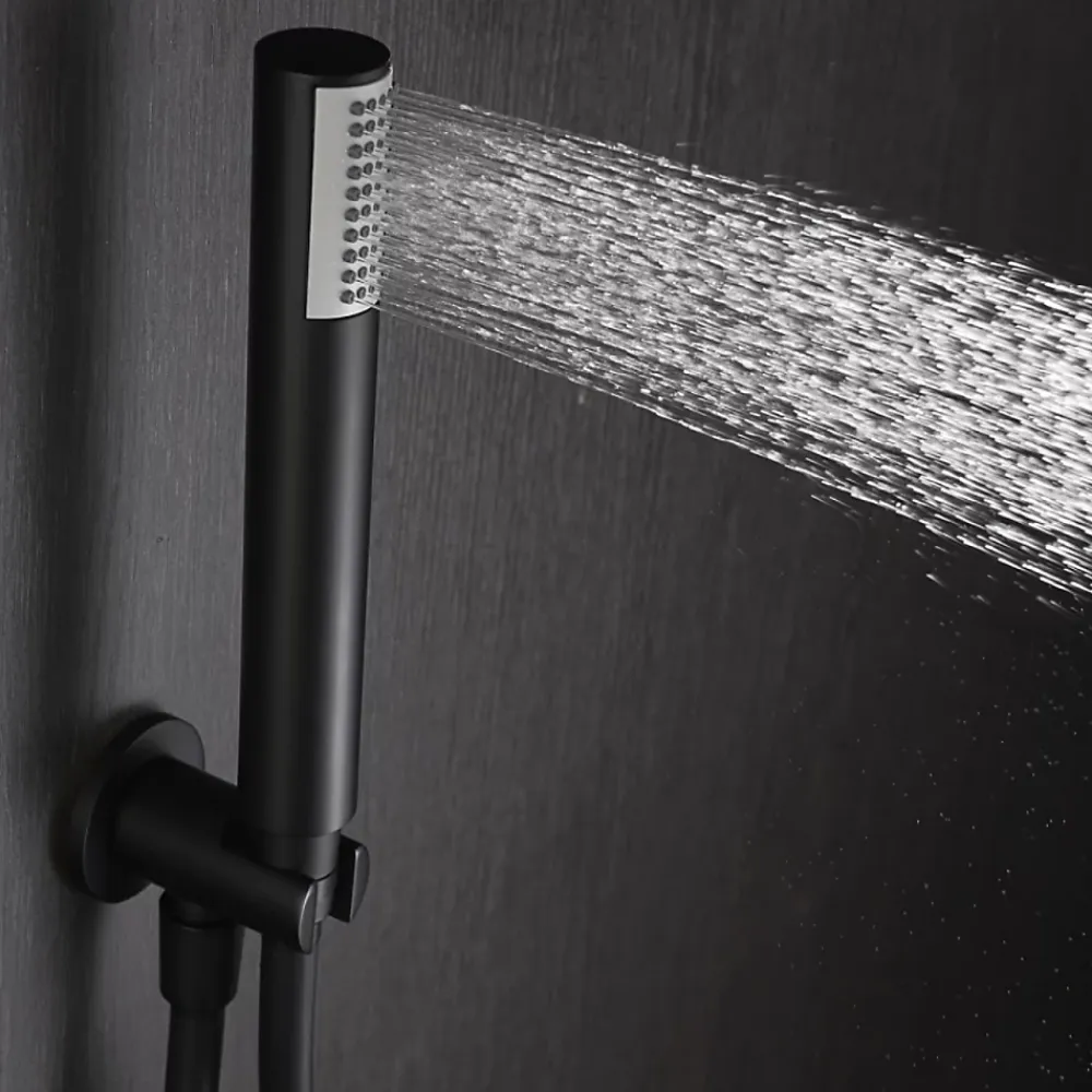 Colonne De Douche Encastrable|Imex Colonne de Douche Encastrée Anti-Calcaire Noir Mat LINE GPD038/NG