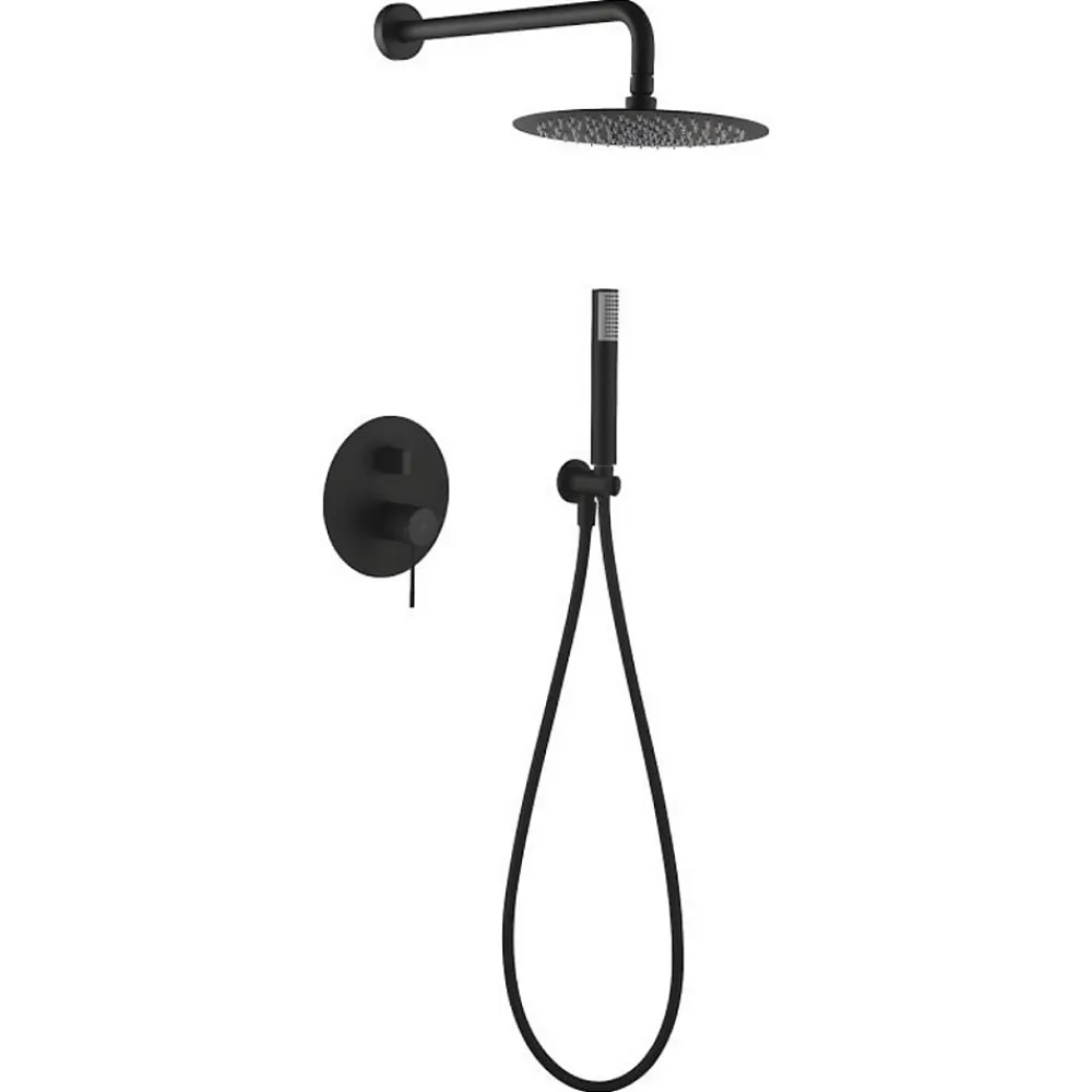 Colonne De Douche Encastrable|Imex Colonne de Douche Encastrée Anti-Calcaire Noir Mat LINE GPD038/NG