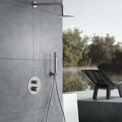 Colonne De Douche Encastrable|Imex Colonne de Douche Encastrée Thermostatique Anti-Calcaire Nickel Brossé MONZA GTD038/NQ