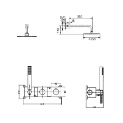 Colonne De Douche Encastrable|Imex Colonne de Douche Encastrée Thermostatique Anti-Calcaire Noir Mat TIBET GTT054/NG