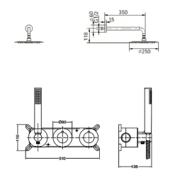 Imex Colonne de Douche Encastrée Thermostatique Anti-Calcaire Noir Mat ASSEN GTA052/NG